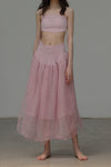 Marc Le Bihan Silk Skirt Six-layer Gauze 25930 Series French Hand-dyed MLB-25930-FENHONG Pink PINK